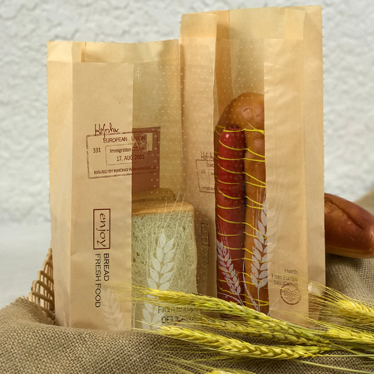 Customized stick paper bag food bag with open window