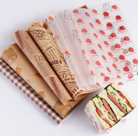 Cartoon sandwich packaging paper kraft paper baking paper