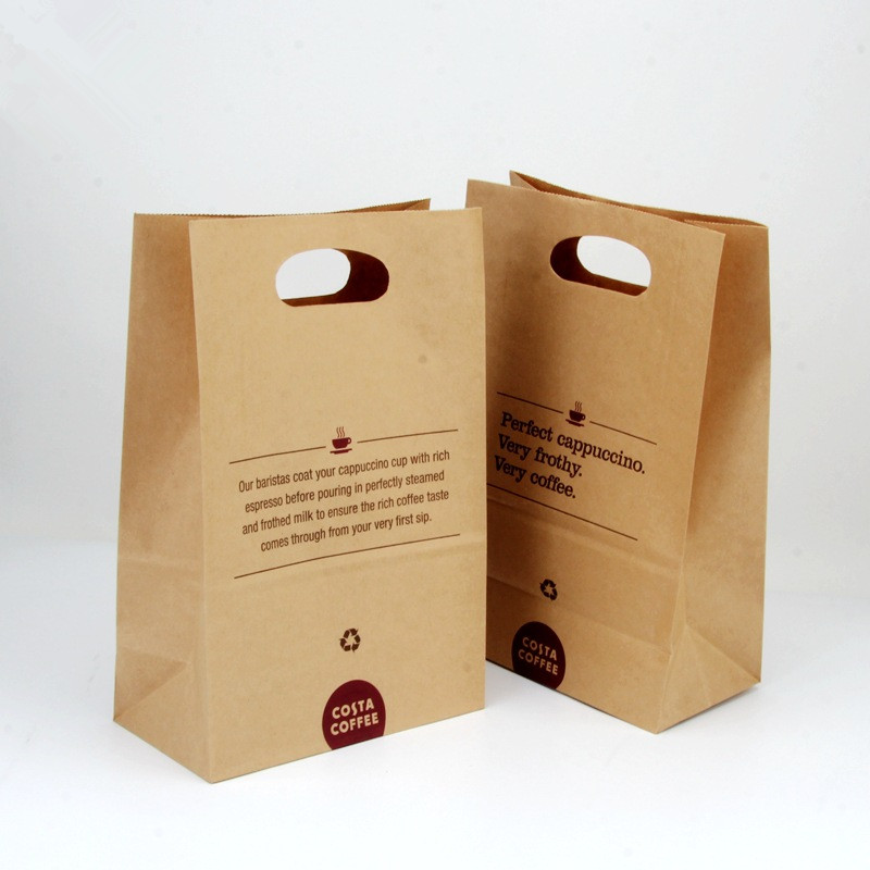 Punched kraft paper bag food packaging bag